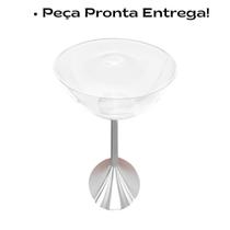 Champanheira Acrílica Taça Transparente Grande Base Alumínio - Luxo e Sofisticação