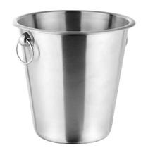 Champanheira Balde Gelo Inox Grande 4,5 Litros Prateado Esfriador Vinho Champanhe Bar Restaurante