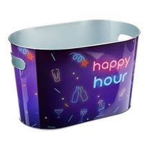 Champanheira Balde Grande de Gelo Oval 10L Hauskraft Happy Hour Metal Champanheira Balde Grande de Gelo Oval 10L Hauskraft Happy Hour Metal