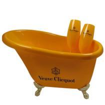 Champanheira Banheira Laranja Veuve PS + 2 Taças 270ml Kit para 4 Garrafas Decoração Champanheira Banheira Laranja Veuve PS + 2 Taças 270ml Kit para 4 Garrafas Decoração