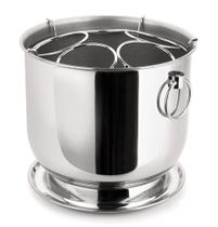 Champanheira Grande Inox Balde De Gelo Com Divisor Para 5 Garrafas 12 Litros Base Coletora De Água Para Nao Molhar Mesa Alto Padrão Qualidade Forma Inox