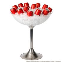 Champanheira Grande Taça Acrílico Base Alumínio Balde Gelo 33 Litros