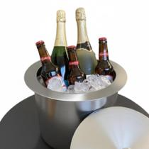Champanheira Porta Bebidas Inox Redondo Tamanho 30 cm Ecosul Champanheira Porta Bebidas Inox Redondo Tamanho 30 cm Ecosul
