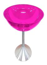 Champanheira Taça Acrílico Grande Com Base Alumínio Rosa