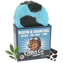 Champô Bar Otter co. Carvão de desintoxicação de biotina e óleo de melaleuca