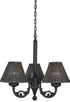 Chandelier Patio Living Concepts Versailles em vime de 3 corpos Chandelier Patio Living Concepts Versailles em vime de 3 corpos