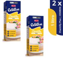 Chantilly Cesibon Plus Sabor Creme 1litro UHT Original RICHS kit 2 unid