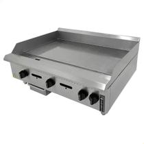 Chapa a Gás Industrial de Mesa Venâncio Aço Inox Manual 90cm Prime 8mm Profissional PCM090G-ME Chapa a Gás Industrial de Mesa Venâncio Aço Inox Manual 90cm Prime 8mm Profissional PCM090G-ME