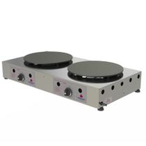 Chapa a Gás para Crepe Francês Progás Inox 2 Chapas Redodas PRKF-202G/R