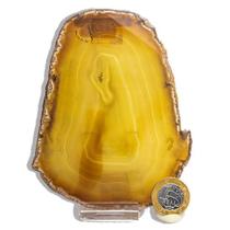 Chapa Ágata Natural Lapidado Porta Frios 13,8 cm 157 g Chapa Ágata Natural Lapidado Porta Frios 13,8 cm 157 g