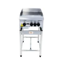 Chapa Americana Profissional 45cm a Gás 18mm Lisa Inox com Pé CGP45 - Venâncio