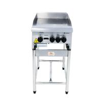 Chapa Americana Profissional 45cm a Gás 8mm Lisa Inox com Pé CGP45 - Venâncio