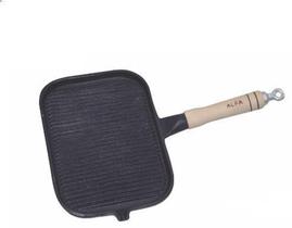 Chapa Bifeira Retangular C/ cabo 23 X 17 Estriada em Ferro Fundido ALFA