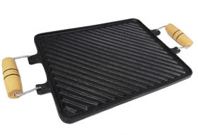 Chapa Bifeteira Ferro Fundido 40x22cm Dupla Churrasco - UNIÃO