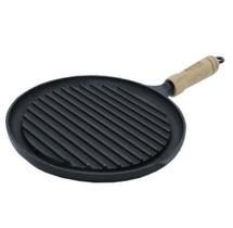 Chapa Bifeteira Ferro Fundido Redonda Ondulada Fogao Grill - RIG