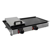 Chapa Chapeira de Lanches Porções Hambúrguer a Gás 60x30 cm Inox Com Prensa Abafador Chapa Chapeira de Lanches Porções Hambúrguer a Gás 60x30 cm Inox Com Prensa Abafador
