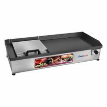 Chapa Chapeira Eletrica De Lanches Porções Hot Dog Hamburguer 70X30cm Borda Alta Com Abafador Chapa Chapeira Eletrica De Lanches Porções Hot Dog Hamburguer 70X30cm Borda Alta Com Abafador