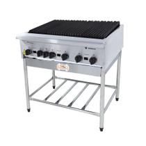 Chapa Char Broiler Americana Profissional Grill Churrasqueira 90cm Gás Inox com Pé CGGP90 - Venâncio