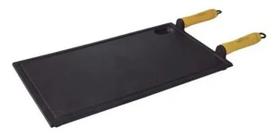 Chapa Churrasqueira De Ferro Fundido Para Petiscos 25x45cm