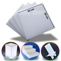 Chapa de Acrílico Branco Puro 12mm 50x50cm Placa Premium Translúcida Cast Virgem 100 por cento de Pureza 0,5 x 0,5m