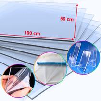 Chapa de Acrílico Cristal Esp. 2mm 50x100cm 500x1000mm Placa Transparente Premium Pureza 100 Por cento Virgem Puro Cast