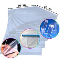 Chapa de Acrílico Cristal Esp. 8mm 50x50cm 500x500mm Placa Transparente Premium Pureza 100 Por cento Virgem Puro Cast