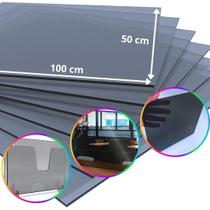 Chapa de Acrílico Fumê Esp. 3mm 50x100cm 500x1000mm Placa Transparente Premium Pureza 100 Por cento Virgem Puro Cast