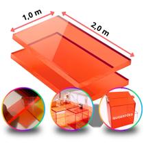 Chapa de Acrílico Laranja Fluorescente 2mm 2x1m 1,0m x 2,0m Placa Transparente Premium Pureza 100 Por cento Virgem Puro Cast Chapa de Acrílico Laranja Fluorescente 2mm 2x1m 1,0m x 2,0m Placa Transparente Premium Pureza 100 Por cento Virgem Puro Cast