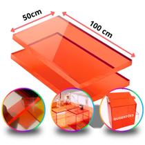 Chapa de Acrílico Laranja Fluorescente 2mm 50x100cm 500x1000mm Placa Transparente Premium Pureza 100 Por cento Virgem Puro Cast Chapa de Acrílico Laranja Fluorescente 2mm 50x100cm 500x1000mm Placa Transparente Premium Pureza 100 Por cento Virgem Puro Cast