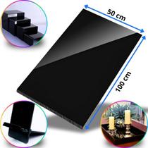 Chapa de Acrílico Preto Opaco Esp. 10mm 50x100cm 500x1000mm Placa Leitosa Brilhante Premium Pureza 100 Por cento Virgem Puro Cast