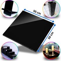 Chapa de Acrílico Preto Opaco Esp. 12mm 50x50cm 500x500mm Placa Leitosa Brilhante Premium Pureza 100 Por cento Virgem Puro Cast