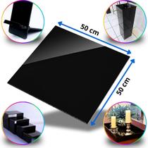 Chapa de Acrílico Preto Opaco Esp. 6mm 50x50cm 500x500mm Placa Leitosa Brilhante Premium Pureza 100 Por cento Virgem Puro Cast