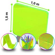 Chapa de Acrílico Verde Fluorescente 2mm 100x100cm 1,0m x 1,0m Placa Transparente Premium Pureza 100 Por cento Virgem Puro Cast Chapa de Acrílico Verde Fluorescente 2mm 100x100cm 1,0m x 1,0m Placa Transparente Premium Pureza 100 Por cento Virgem Puro Cast