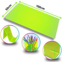 Chapa de Acrílico Verde Fluorescente 2mm 50x100cm 500x1000mm Placa Transparente Premium Pureza 100 Por cento Virgem Puro Cast