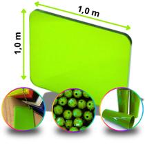 Chapa de Acrílico Verde Limão 4mm 100x100cm 1,0m x 1,0m Placa Leitosa Translucido Premium Pureza 100 Por cento Virgem Puro Cast