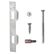 Chapa de Fechadura para Porta MOSECYOU com Duplo Furo, Níquel Acetinado Chapa de Fechadura para Porta MOSECYOU com Duplo Furo, Níquel Acetinado