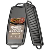 Chapa de Ferro Fundido BAKKENMASTER 48x26 cm Reversível para Grelhar