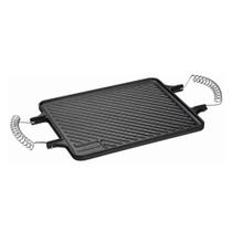 Chapa de Ferro Fundido Chapa Dupla Face Retangular Alca Espiral para Fogao Forno Grill Churrasqueira