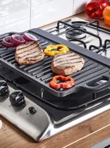 Chapa De Ferro Fundido Grande 47x27 Bifeteira Grelhados Para Fogão Fogareiro Churrasqueira Chapa De Ferro Fundido Grande 47x27 Bifeteira Grelhados Para Fogão Fogareiro Churrasqueira