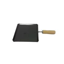 Chapa de Ferro para Fogão com Cabo de Madeira Ideal para Lanches Porções Bifes e Ovos