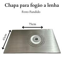 Chapa De Fogão A Lenha 1 Furo Ferro Fundido Polida 75x45 Cm