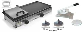 Chapa de Lanche 60x30 com Prensa + Modelador Hambúrguer + Anel de Ovo Chapa de Lanche 60x30 com Prensa + Modelador Hambúrguer + Anel de Ovo
