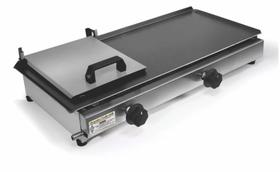 Chapa De Lanche Bifeteira Com Prensa 60x30 Inox A Gás 2 Bocas Prat