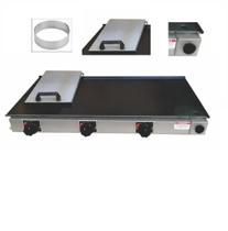 Chapa De Lanche Com Prensa 80x40 Inox A Gás 3 Bocas
