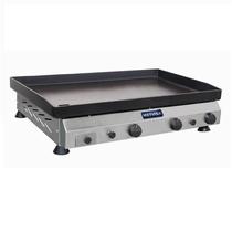 Chapa de Lanche Profissional Metvisa 80 Cm a gás 4,25mm Espessura 3 Queimadores Gabinete Inox CFG08