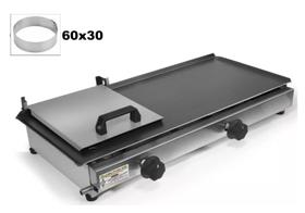 Chapa De Lanche Sanduicheira 60x30 inox Dog Prensa + Anel Ovo