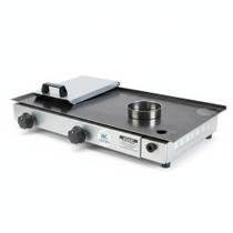 Chapa De Lanche Sanduicheira 70x30 Inox Dog Com Prensa Coletor De Gordura + Anel Ovo