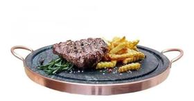 Chapa de pedra sabão para assar carne 36 cm de diâmetro