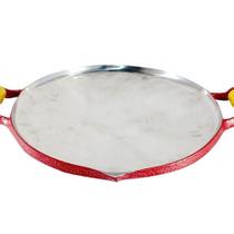 Chapa Disco Arado Alumínio Fundido Craqueada Alça Madeira