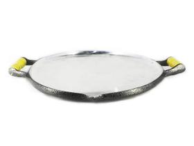 Chapa Disco Arado Alumínio Fundido Craqueada Alça Madeira Preta Chapa Disco Arado Alumínio Fundido Craqueada Alça Madeira Preta